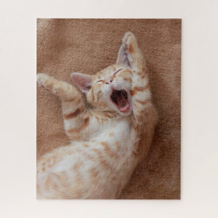 Cutest Baby Animals Ginger Kitten Yawning Jigsaw Puzzle