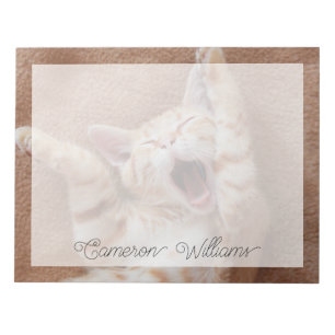 Cutest Baby Animals   Ginger Kitten Yawning Notepad