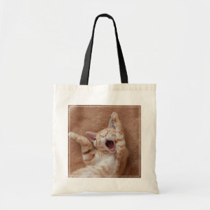 Cutest Baby Animals Ginger Kitten Yawning Tote Bag