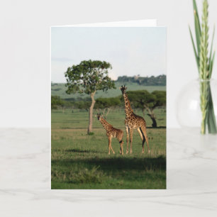 Cutest Baby Animals Giraffe Calf & Mama Card