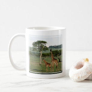 Cutest Baby Animals   Giraffe Calf & Mama Coffee Mug