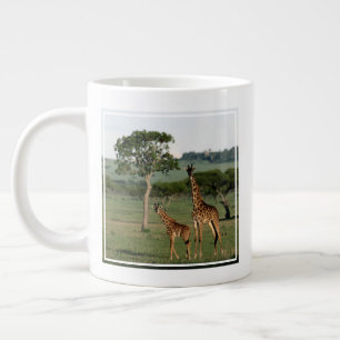Cutest Baby Animals   Giraffe Calf & Mama Large Coffee Mug