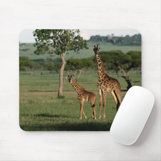 Cutest Baby Animals | Giraffe Calf & Mama Mouse Pad (With Mouse)