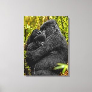 Cutest Baby Animals Gorilla & Baby Canvas Print
