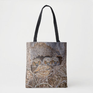 Cutest Baby Animals Great Horned Chicks Tote Bag