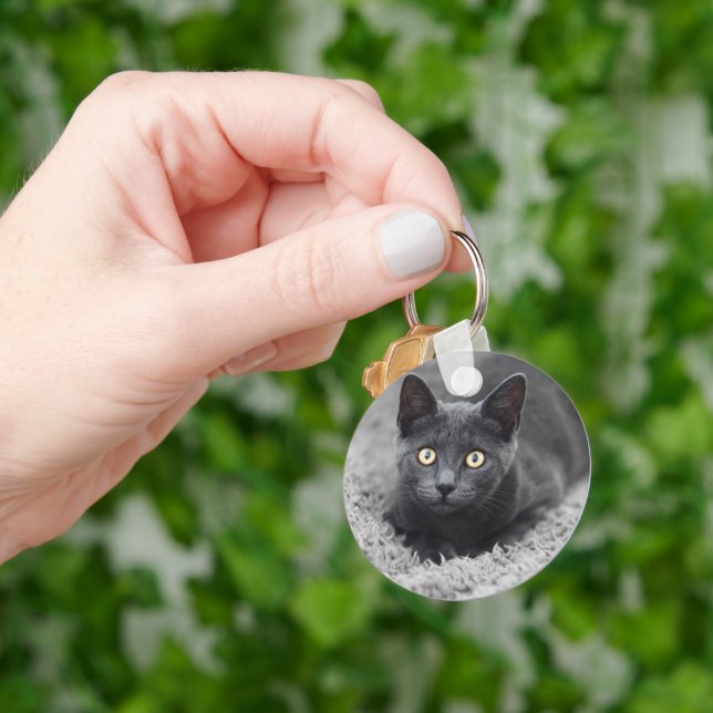 Cutest Baby Animals | Grey Cat Key Ring (Hand)