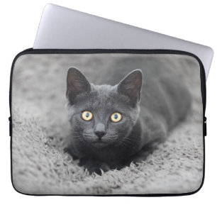 Cutest Baby Animals Grey Cat Laptop Sleeve