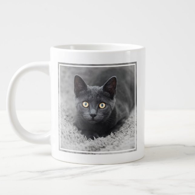 Cutest Baby Animals | Grey Cat Large Coffee Mug (Left)