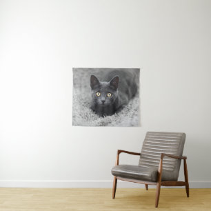 Cutest Baby Animals   Grey Cat Tapestry