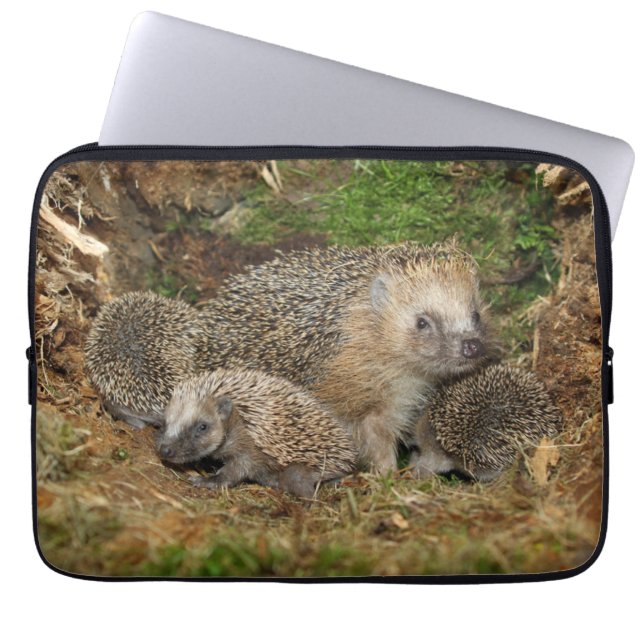 Cutest Baby Animals | Hedgehog Family Laptop Sleeve (Front)