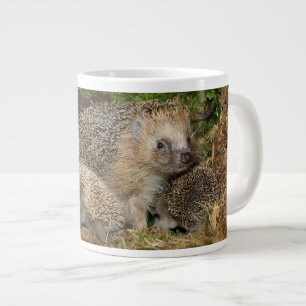 Cutest Baby Animals Hedgehog Family Large Coffee Mug