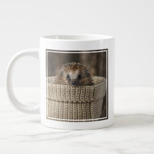 Cutest Baby Animals Hedgehog in a Basket Large Coffee Mug