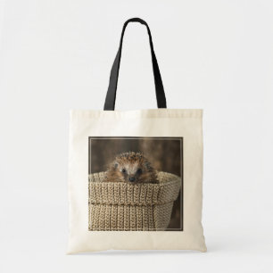 Cutest Baby Animals Hedgehog in a Basket Tote Bag