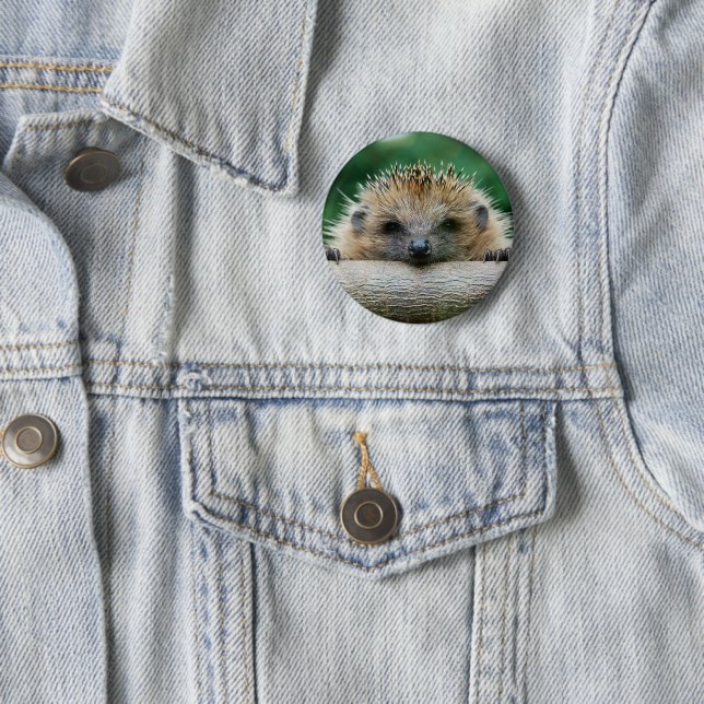 Cutest Baby Animals | Hedgehog Smile 6 Cm Round Badge (In Situ)