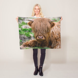 Cutest Baby Animals   Highland Cow Calf Fleece Blanket