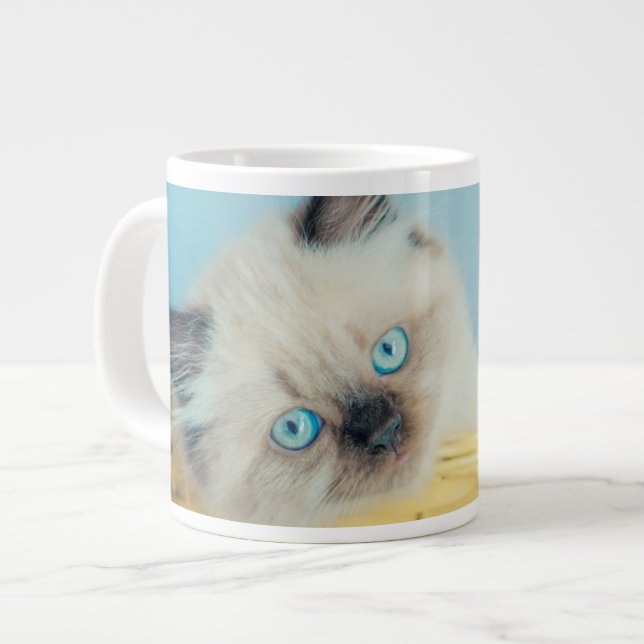 Cutest Baby Animals | Himalayan Seal Point Cat Large Coffee Mug (Front Left)