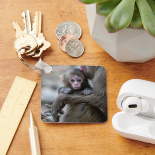 Cutest Baby Animals Japanese Monkey & Baby Key Ring