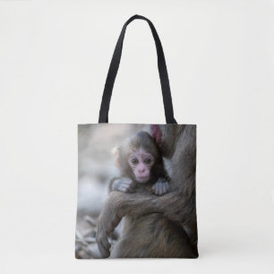Cutest Baby Animals Japanese Monkey & Baby Tote Bag