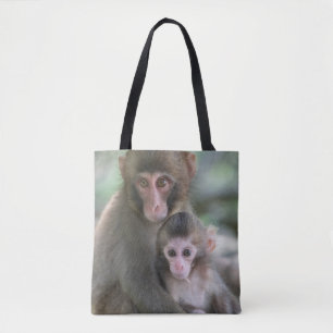 Cutest Baby Animals Japanese Monkeys Tote Bag
