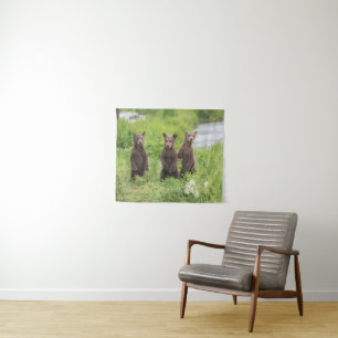 Cutest Baby Animals Kamchatka Brown Bear Cubs Tapestry