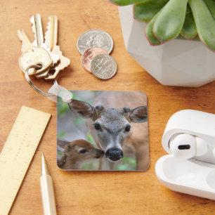Cutest Baby Animals Key Deer Stag & Fawn Ring