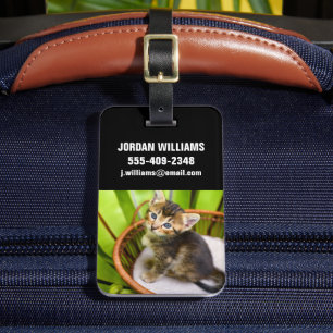Cutest Baby Animals   Kitten in Basket Luggage Tag