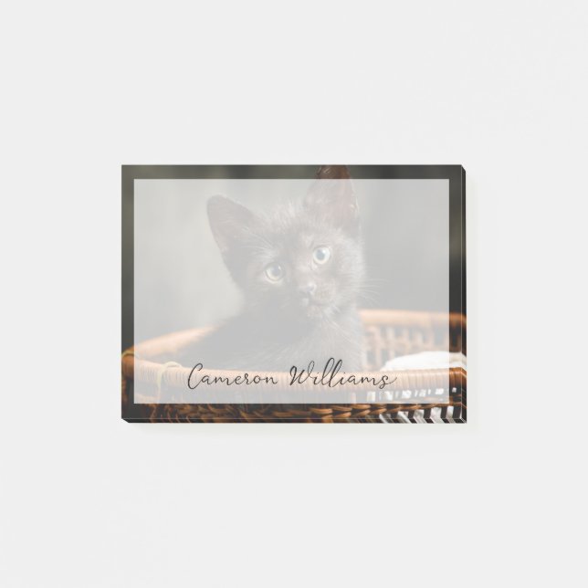 Cutest Baby Animals | Kitten in Basket Post-it Notes (Front)