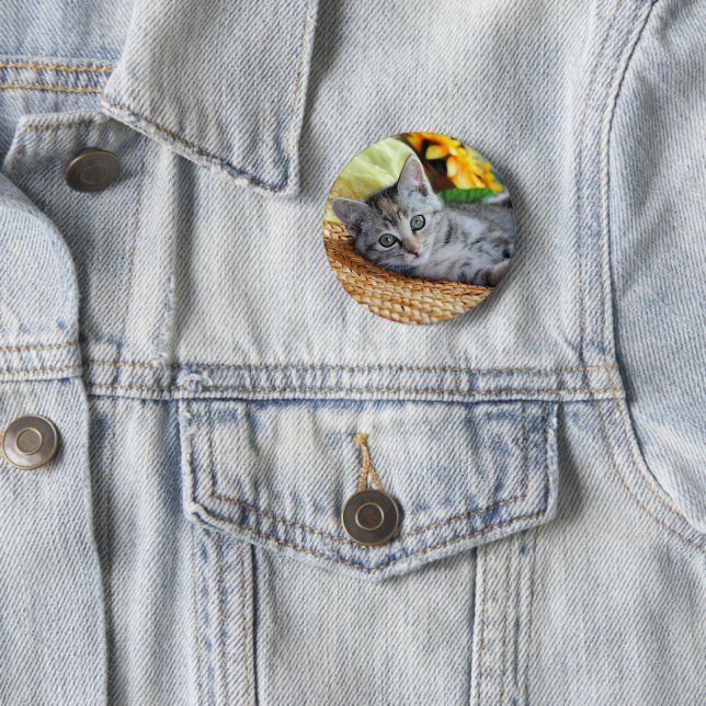Cutest Baby Animals | Kitten Lounging 6 Cm Round Badge (In Situ)