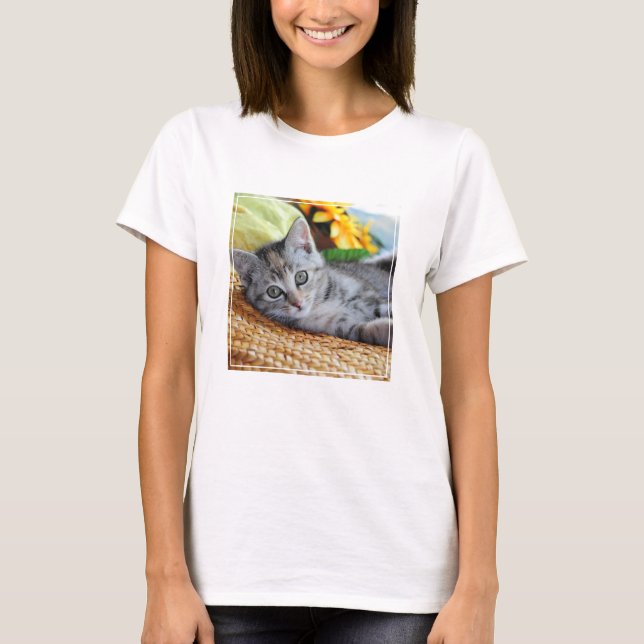 Cutest Baby Animals | Kitten Lounging T-Shirt (Front)