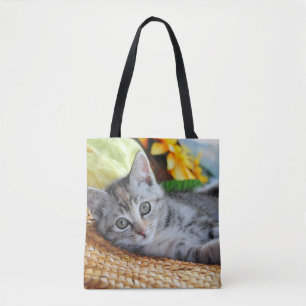 Cutest Baby Animals Kitten Lounging Tote Bag
