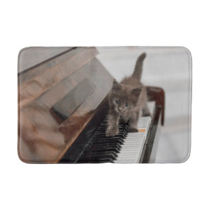 Cutest Baby Animals Kitten on Piano Bath Mat
