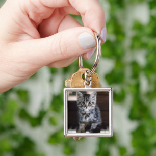 Cutest Baby Animals Kitten on Piano Keys Key Ring