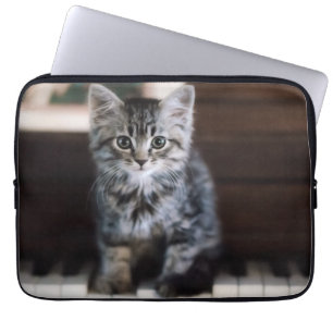 Cutest Baby Animals   Kitten on Piano Keys Laptop Sleeve