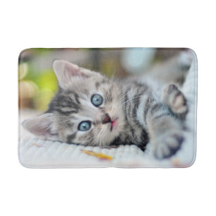 Cutest Baby Animals   Kitten With Blue Eyes Bath Mat