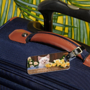 Cutest Baby Animals   Kitten & Yellow Roses Luggage Tag