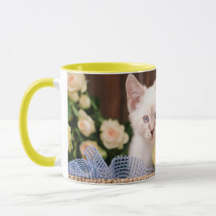 Cutest Baby Animals Kitten & Yellow Roses Mug