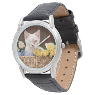 Cutest Baby Animals   Kitten & Yellow Roses Watch