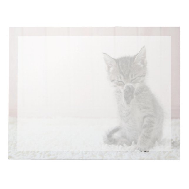 Cutest Baby Animals | Licking Tabby Kitten Notepad (Front)
