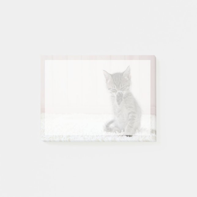 Cutest Baby Animals | Licking Tabby Kitten Post-it Notes (Front)
