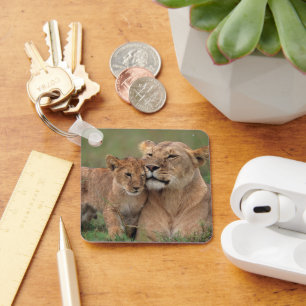Cutest Baby Animals   Lion Cub & Mother Key Ring