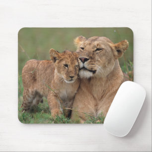 Cutest Baby Animals Lion Cub & Mother Mouse Pad