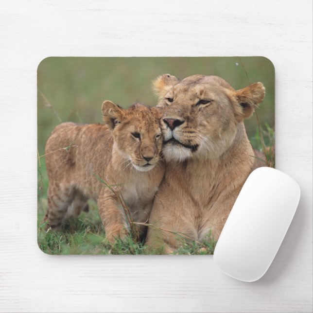 Cutest Baby Animals | Lion Cub & Mother Mouse Pad (With Mouse)