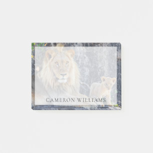 Cutest Baby Animals   Lion Dad & Cub Post-it Notes