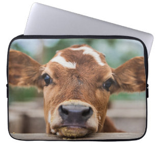 Cutest Baby Animals   Little Cow Calf Laptop Sleeve
