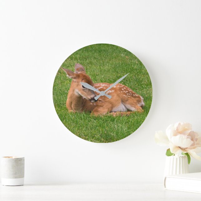 Cutest Baby Animals | Little Fawn Large Clock (Home)