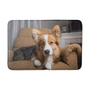 Cutest Baby Animals Long Hair Corgi Puppy Bath Mat