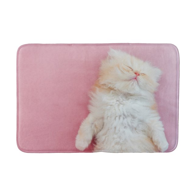Cutest Baby Animals | Lovely Kitten Sleeping Bath Mat (Front)