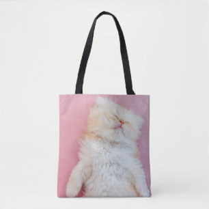 Cutest Baby Animals Lovely Kitten Sleeping Tote Bag