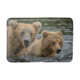 Cutest Baby Animals Mama Bear & Her Cubs Bath Mat