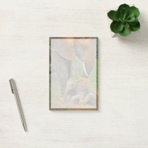 Cutest Baby Animals Mama Elephant & Baby Post-it Notes